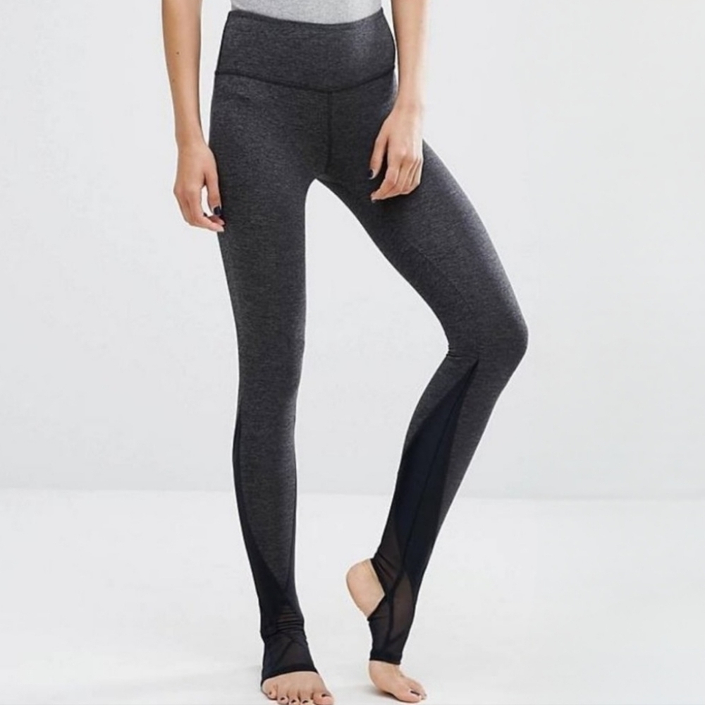 Free People Movement Vortex Mesh Stirrup Leggings Heather Grey L